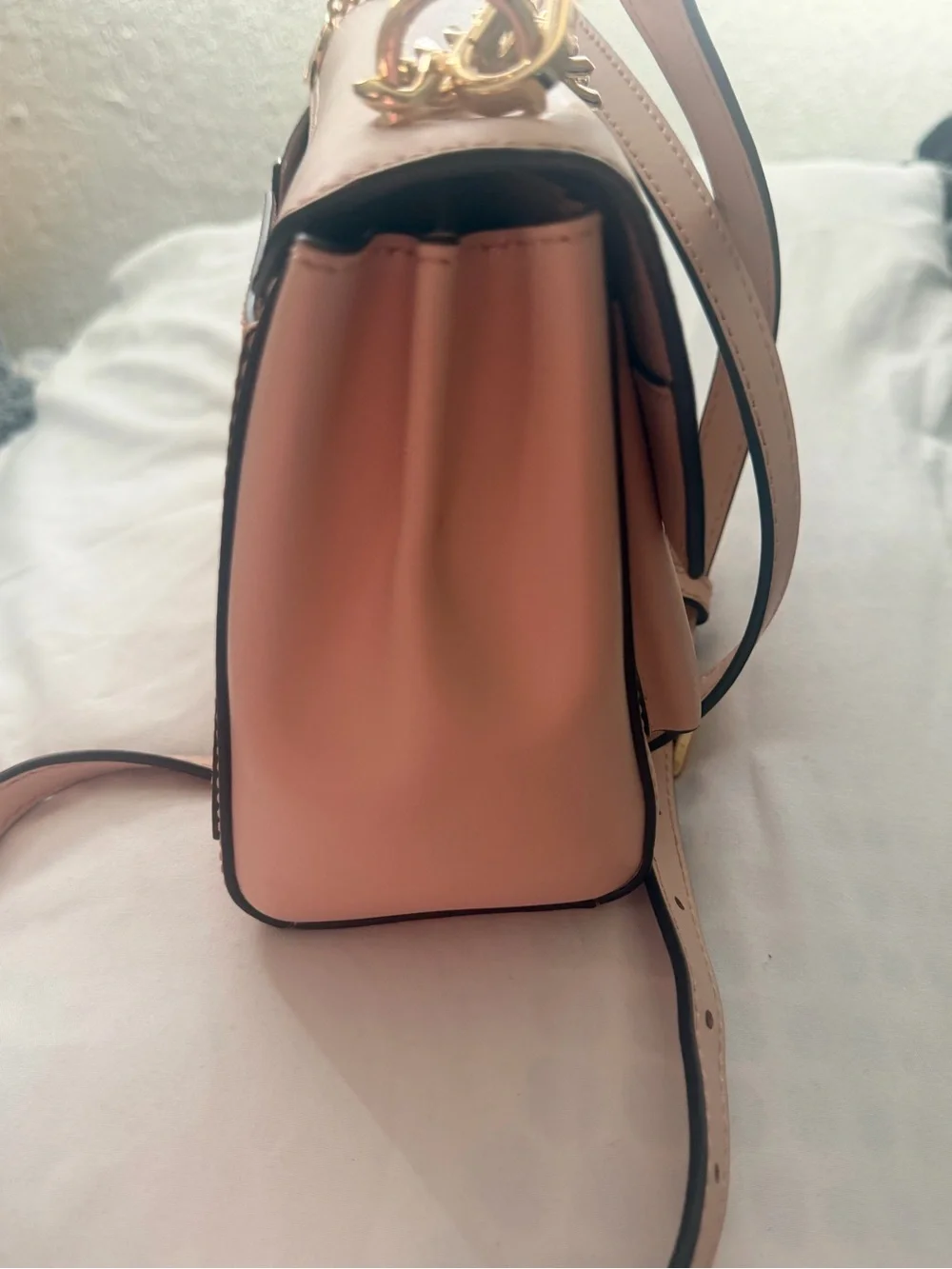 Michael Kors Pale Pink Leather Crossbody with Gold Hardware